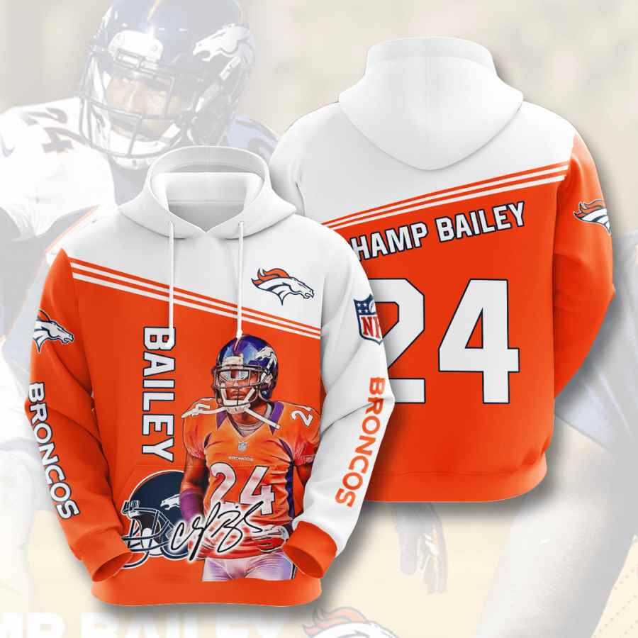 Sports American Football Nfl Denver Broncos Champ Bailey Usa Hoodie 3D