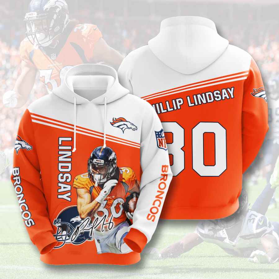 Sports American Football Nfl Denver Broncos Phillip Lindsay Usa Hoodie 3D
