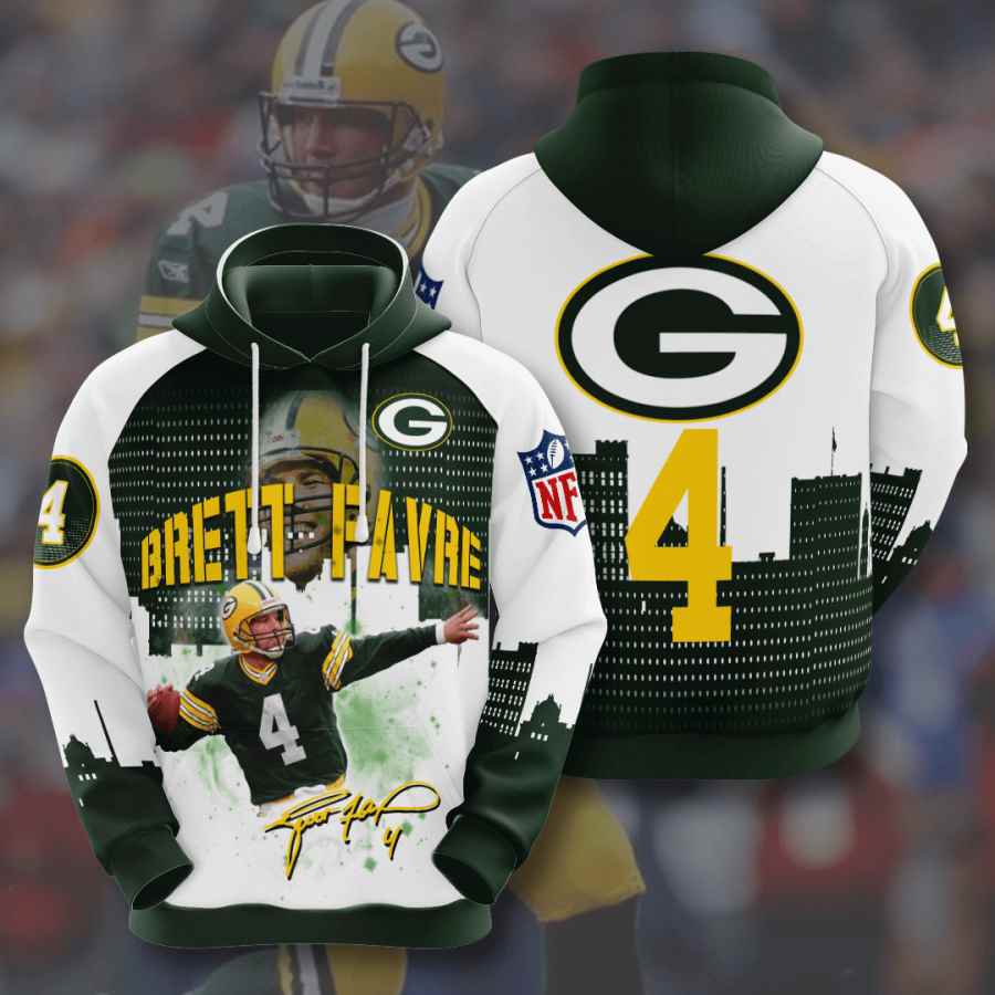 Sports American Football Nfl Green Bay Packers Brett Favre Usa Hoodie 3D