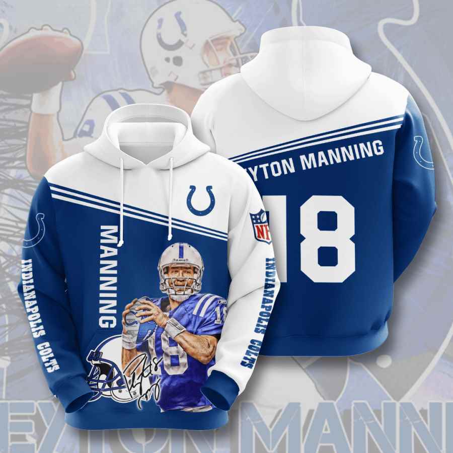 Sports American Football Nfl Indianapolis Colts Peyton Manning Usa Hoodie 3D