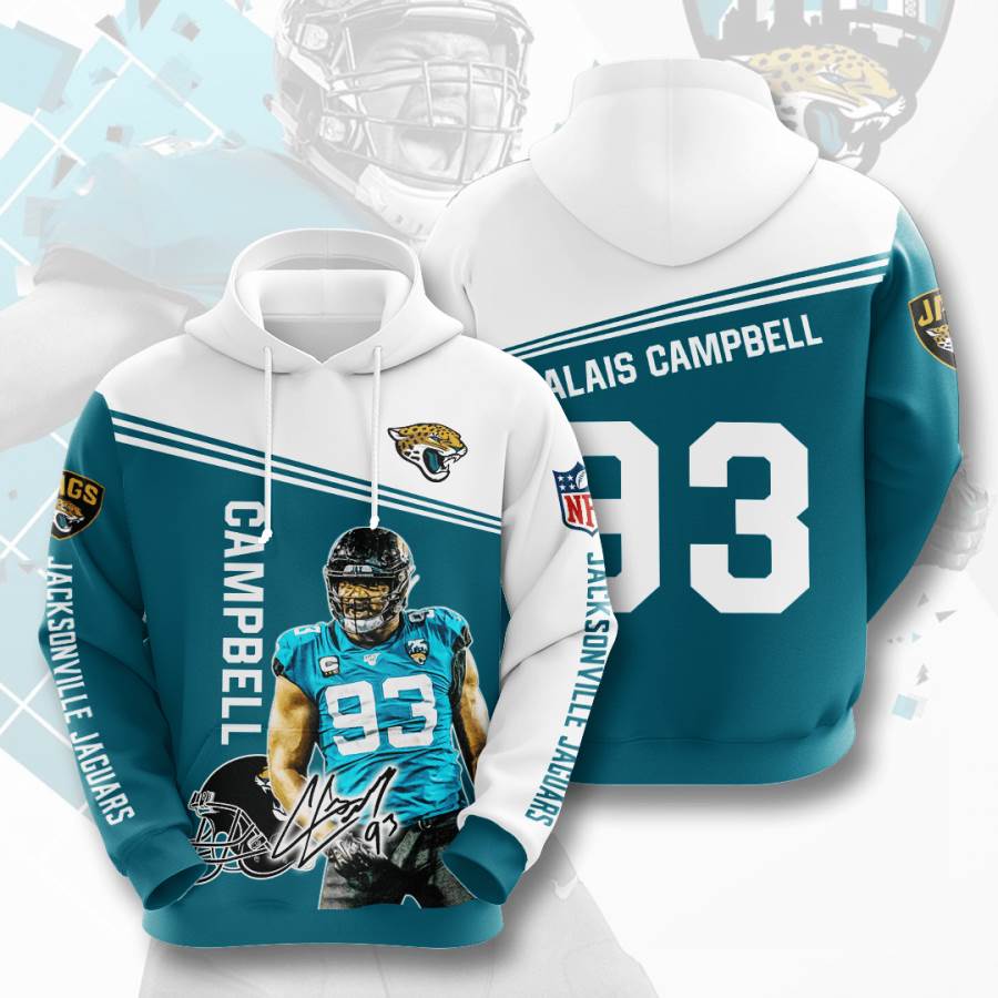 Sports American Football Nfl Jacksonville Jaguars Calais Campbell Usa Hoodie 3D