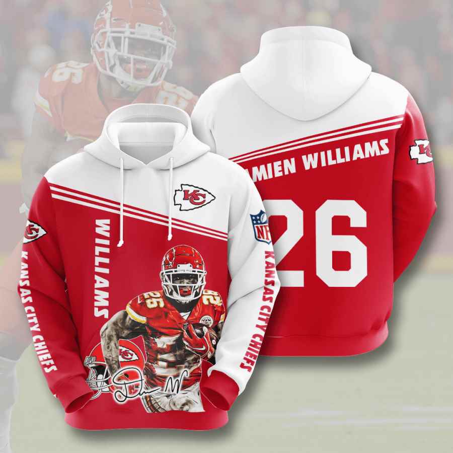 Sports American Football Nfl Kansas City Chiefs Damien Williams Usa Hoodie 3D