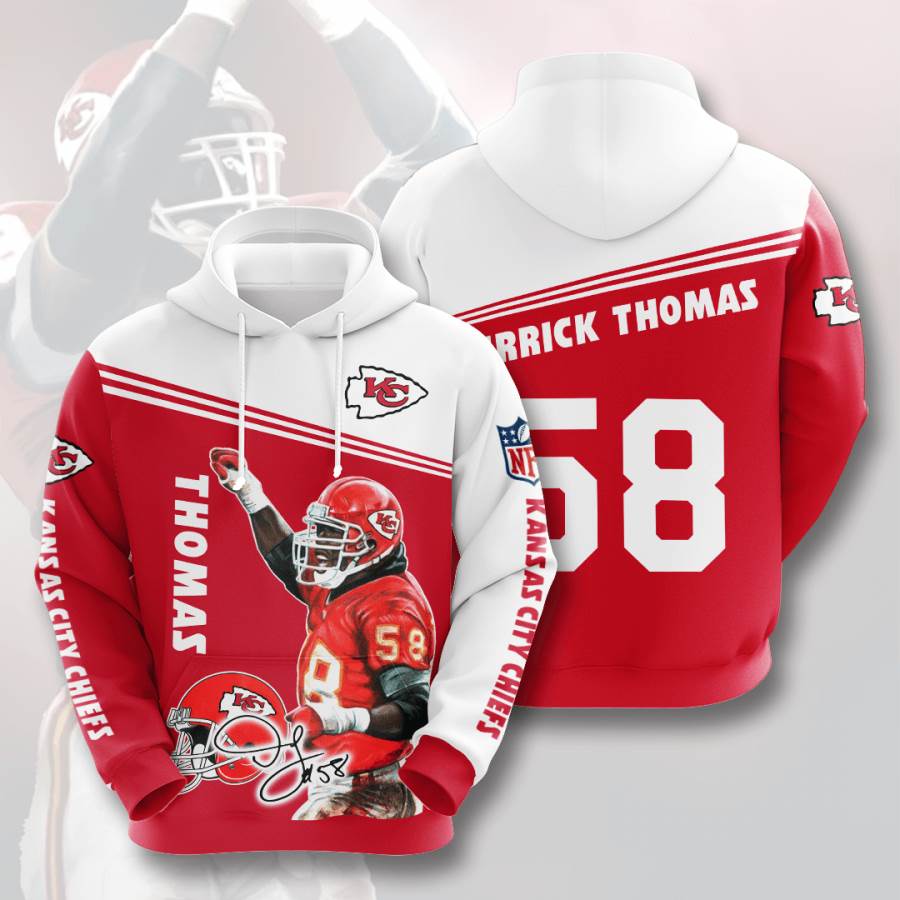 Sports American Football Nfl Kansas City Chiefs Derrick Thomas Usa Hoodie 3D