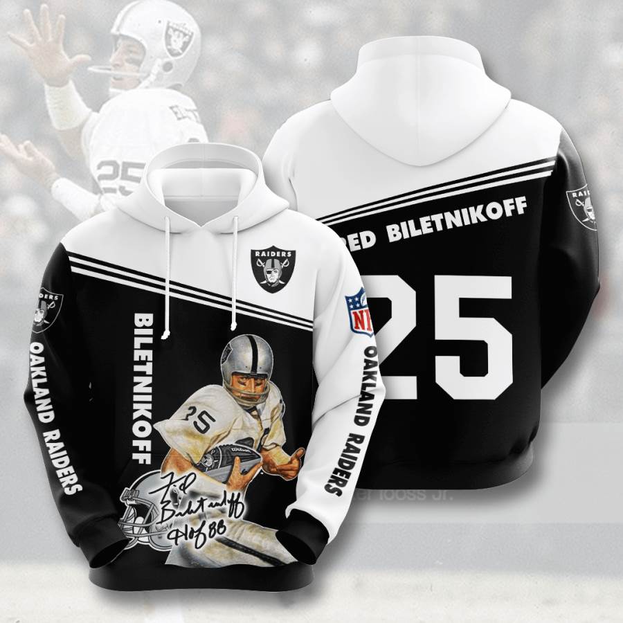 Sports American Football Nfl Las Vegas Raiders Fred Biletnikoff Usa Hoodie 3D