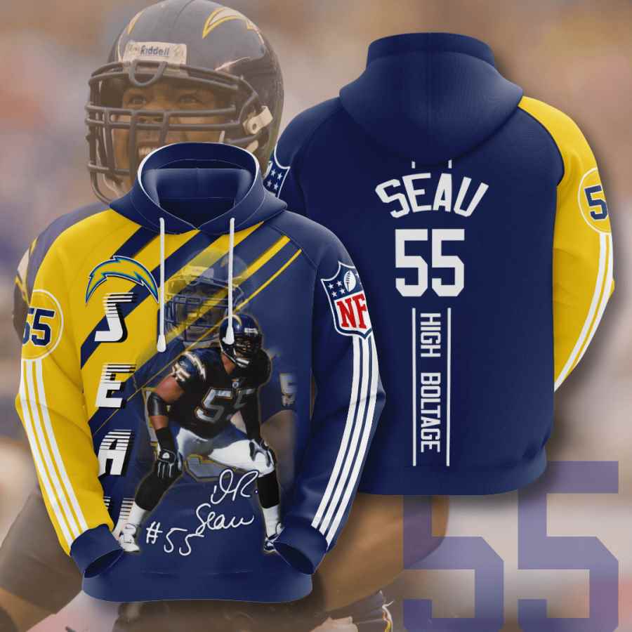 Sports American Football Nfl Los Angeles Chargers Junior Seau Usa Hoodie 3D