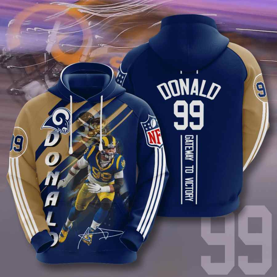 Sports American Football Nfl Los Angeles Rams Aaron Donald Usa Hoodie 3D