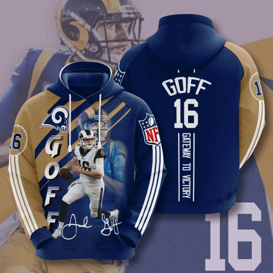 Sports American Football Nfl Los Angeles Rams Jared Goff Usa Hoodie 3D