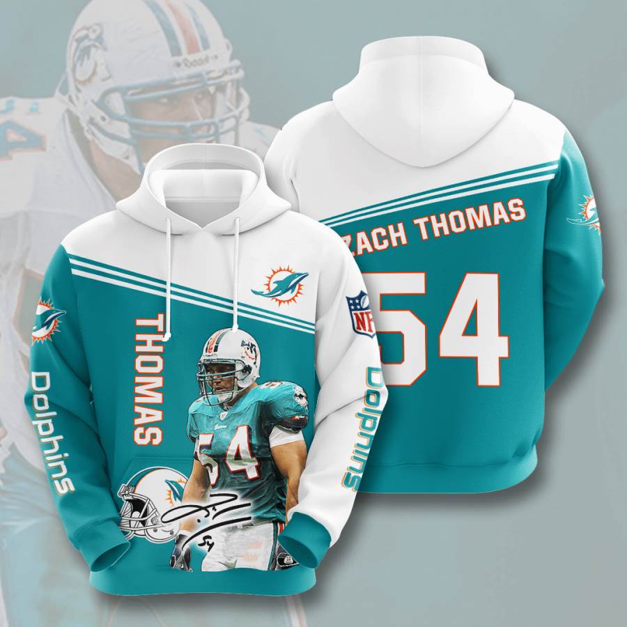 Sports American Football Nfl Miami Dolphins Zach Thomas Usa Hoodie 3D