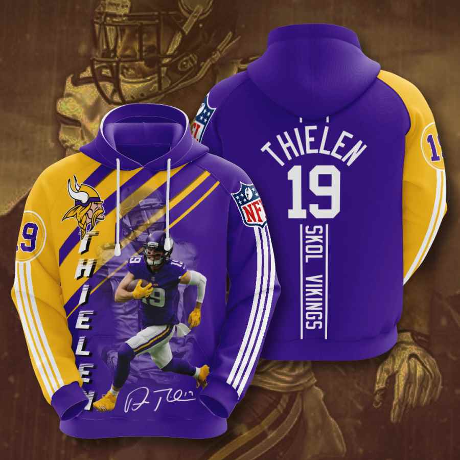 Sports American Football Nfl Minnesota Vikings Adam Thielen Usa Hoodie 3D