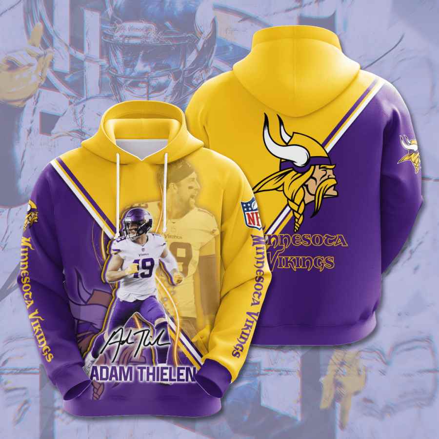 Sports American Football Nfl Minnesota Vikings Adam Thielen Usa Hoodie 3D