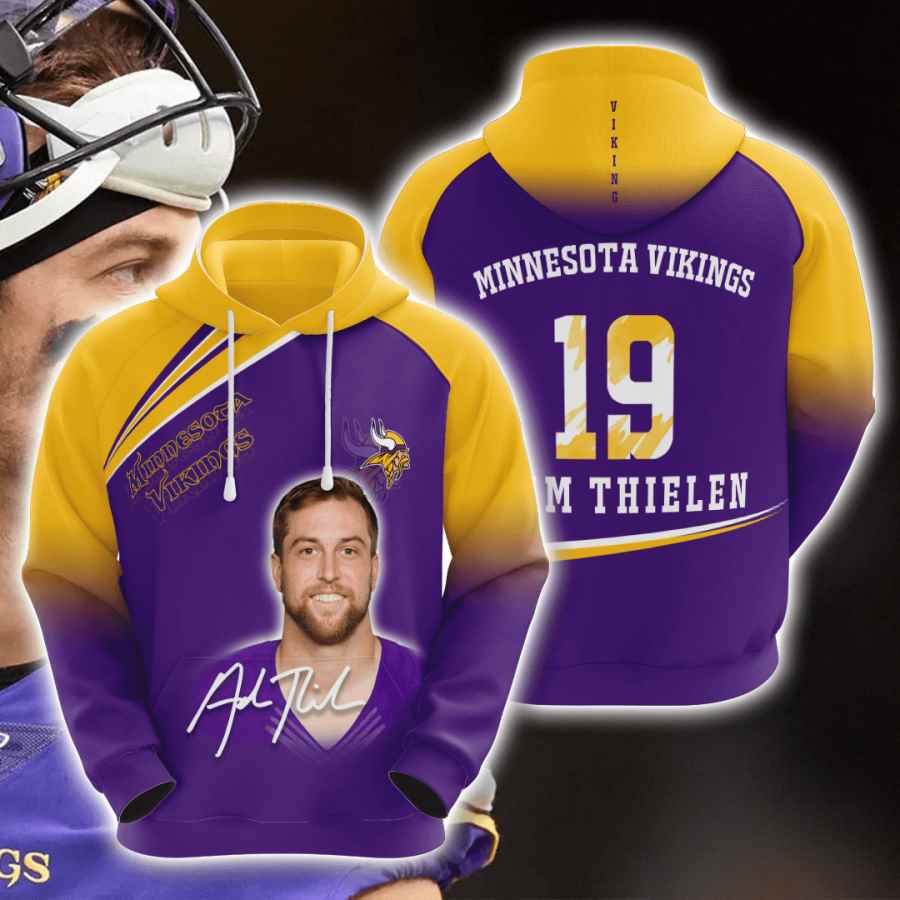 Sports American Football Nfl Minnesota Vikings Adam Thielen Usa Hoodie 3D