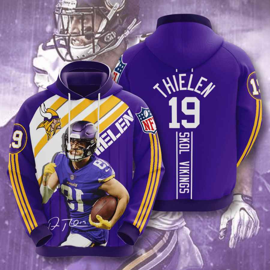 Sports American Football Nfl Minnesota Vikings Adam Thielen Usa Hoodie 3D