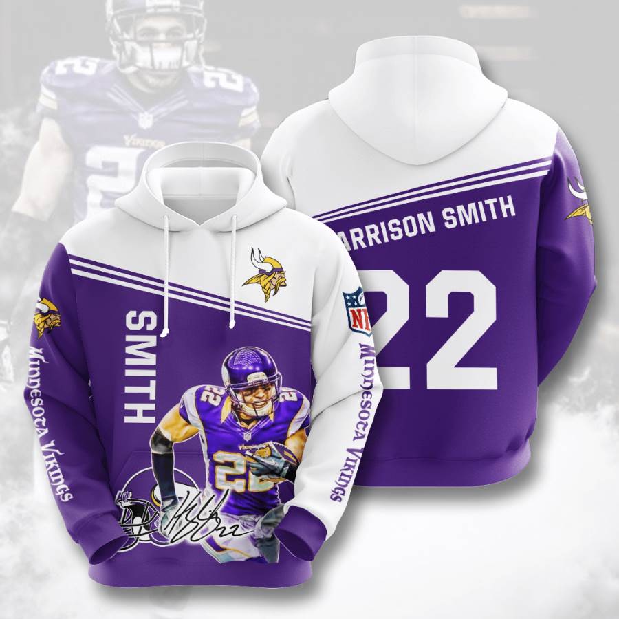 Sports American Football Nfl Minnesota Vikings Harrison Smith Usa Hoodie 3D