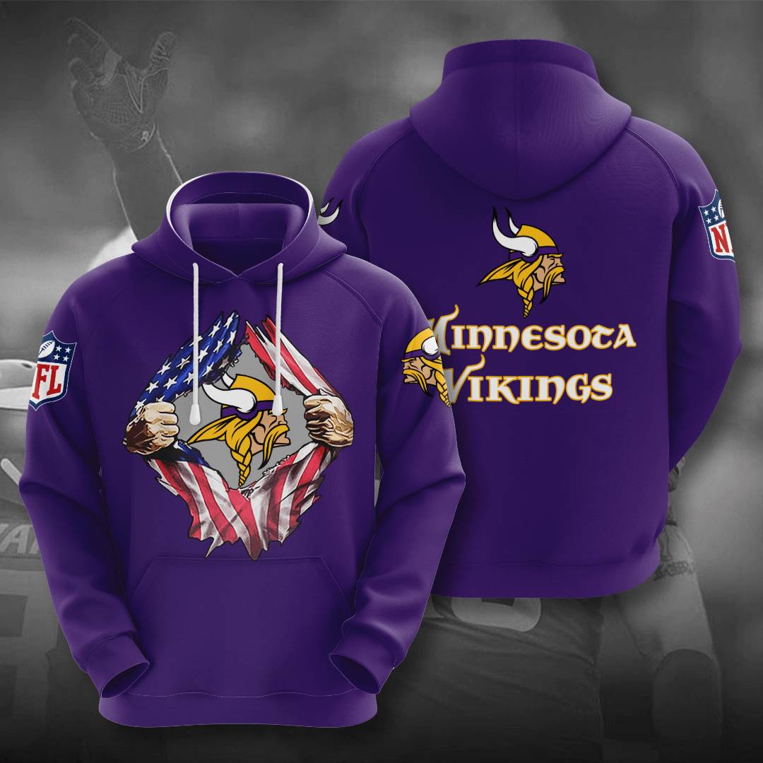Sports American Football Nfl Minnesota Vikings Usa Hoodie 3D