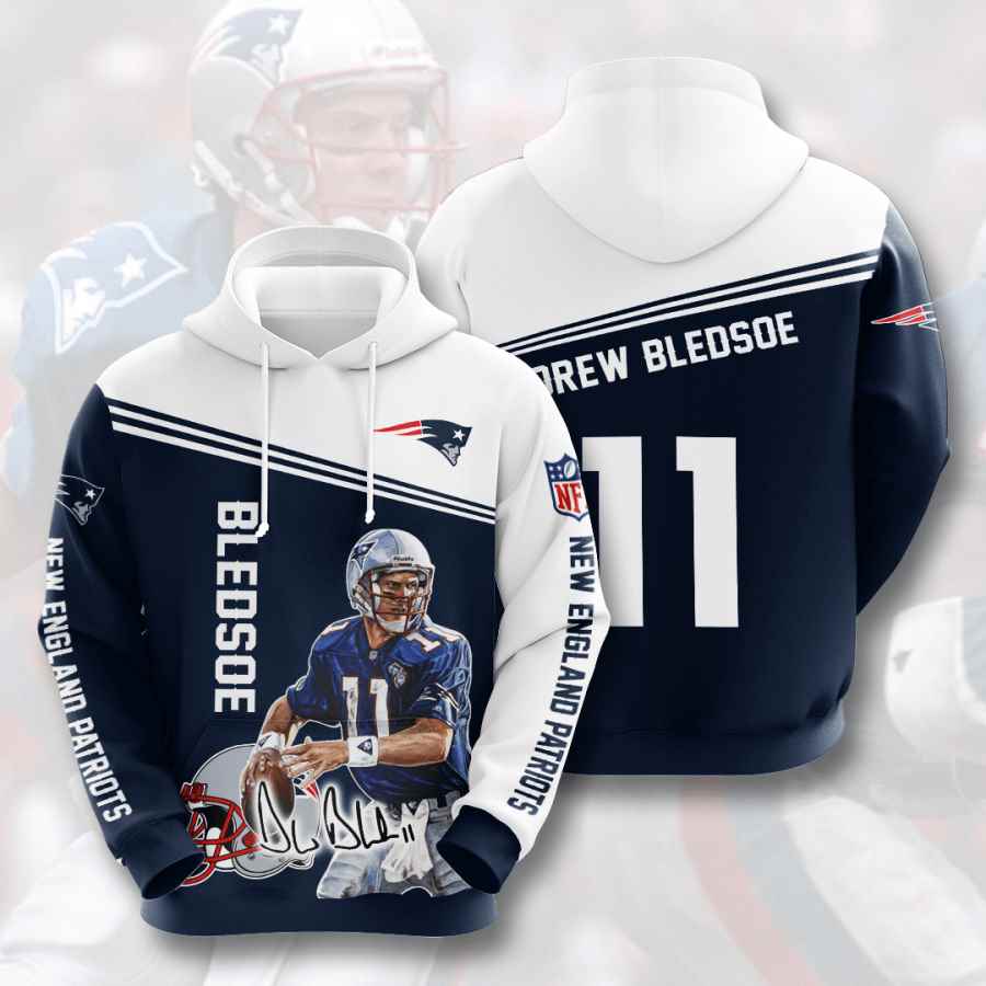 Sports American Football Nfl New England Patriots Drew Bledsoe Usa Hoodie 3D
