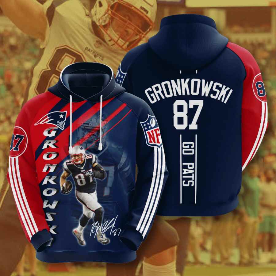 Sports American Football Nfl New England Patriots Rob Gronkowski Usa Hoodie 3D