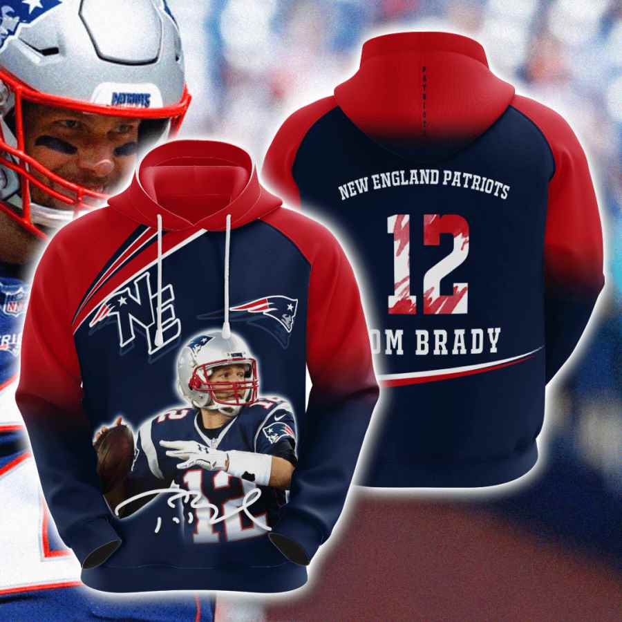 Sports American Football Nfl New England Patriots Tom Brady Usa Hoodie 3D
