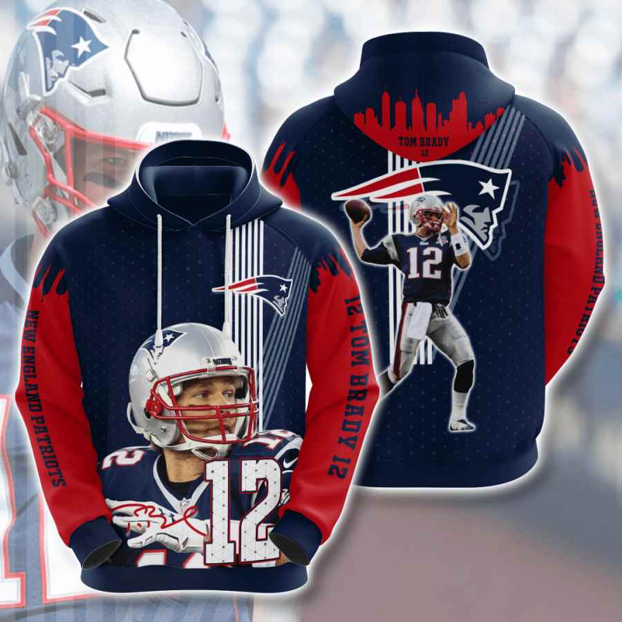 Sports American Football Nfl New England Patriots Tom Brady Usa Hoodie 3D