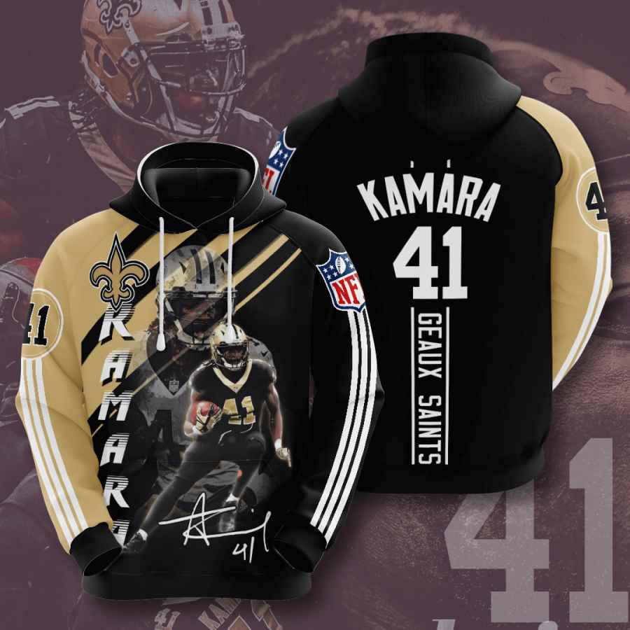 Sports American Football Nfl New Orleans Saints Alvin Kamara Usa Hoodie 3D