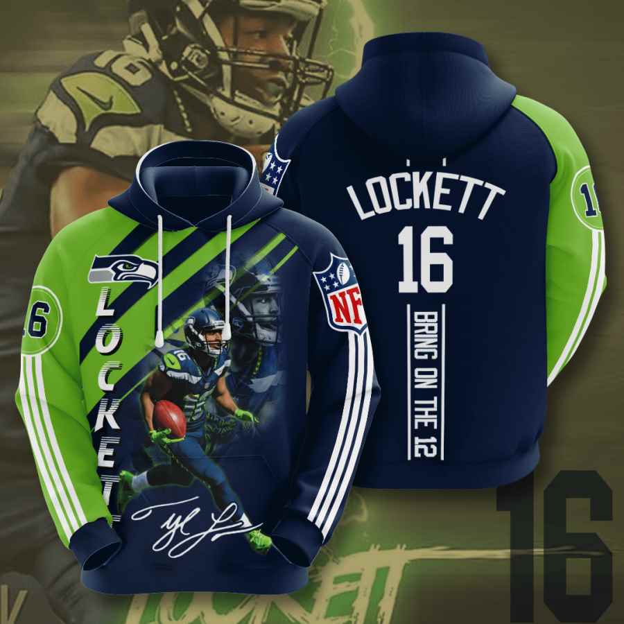 Sports American Football Nfl Seattle Seahawks Tyler Lockett Usa Hoodie 3D