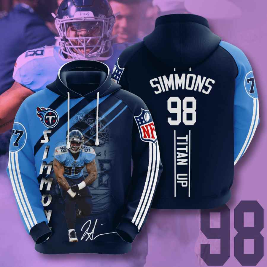 Sports American Football Nfl Tennessee Titans Jeffery Simmons Usa Hoodie 3D