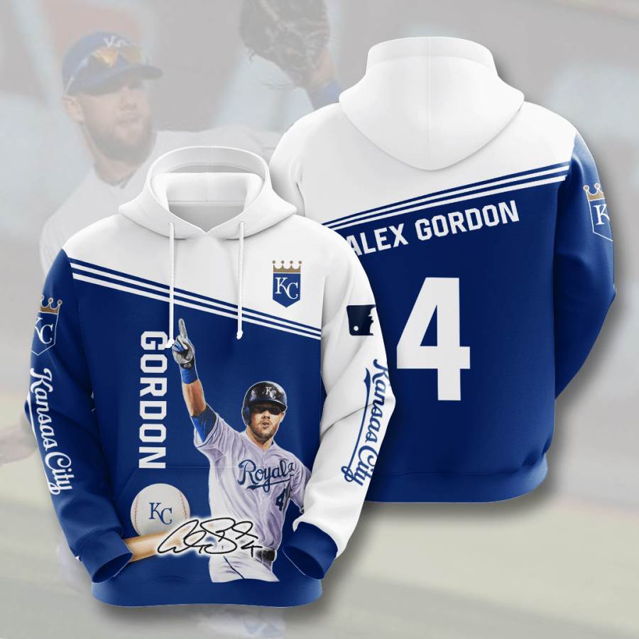 Sports Baseball Mlb Kansas City Royals Alex Gordon Usa Hoodie 3D