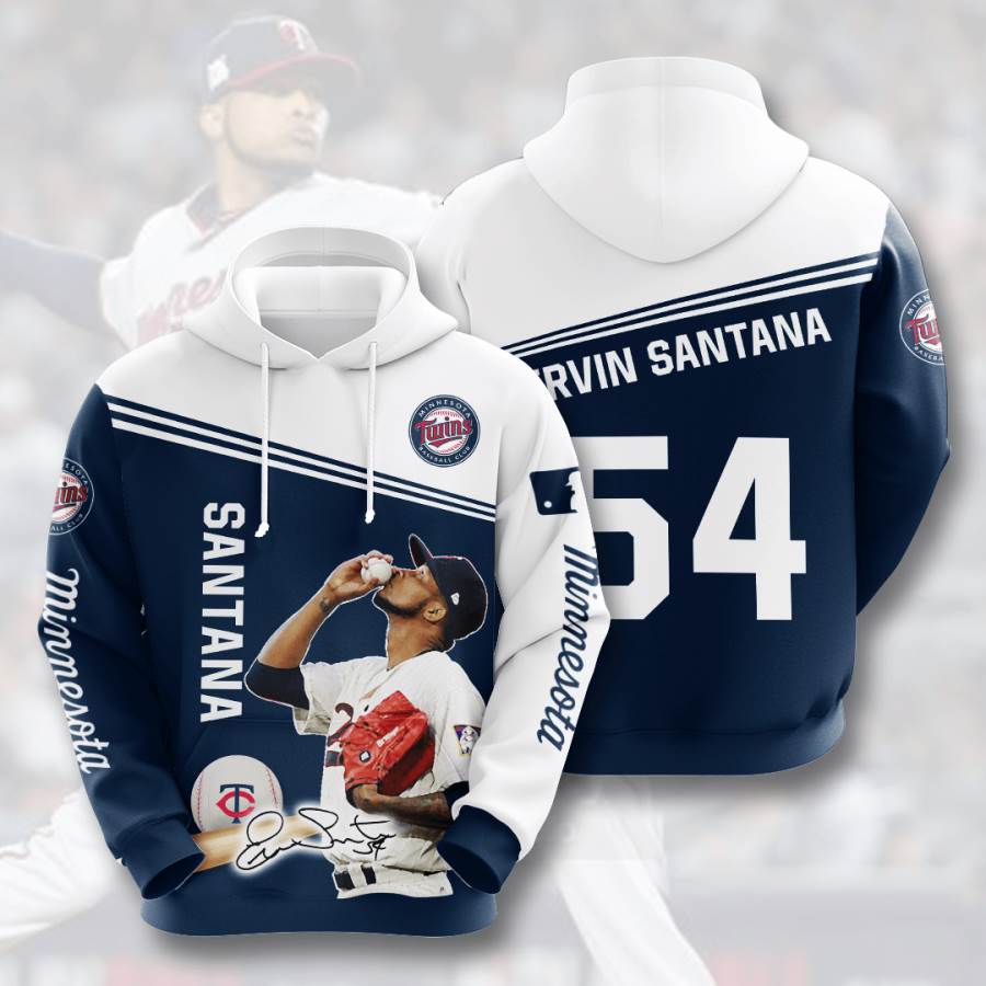 Sports Baseball Mlb Minnesota Twins Ervin Santana Usa Hoodie 3D