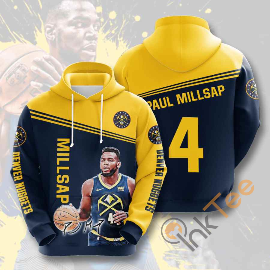Sports Basketball Nba Denver Nuggets Paul Millsap Usa Hoodie 3D