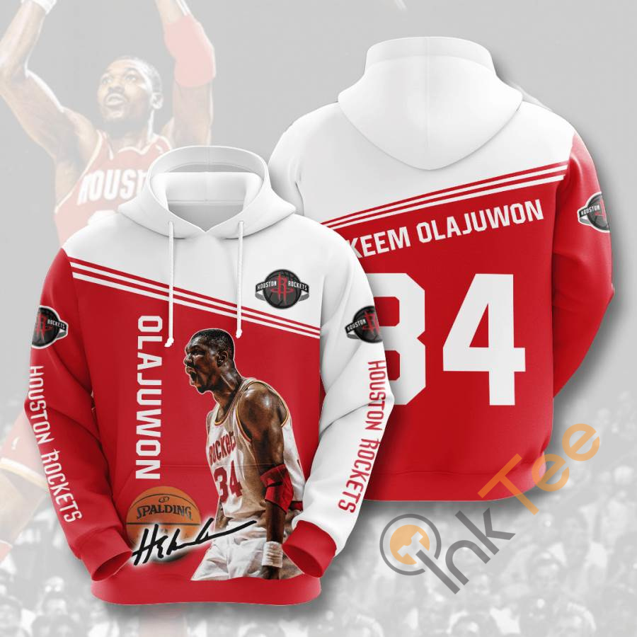 Sports Basketball Nba Houston Rockets Hakeem Olajuwon Usa Hoodie 3D