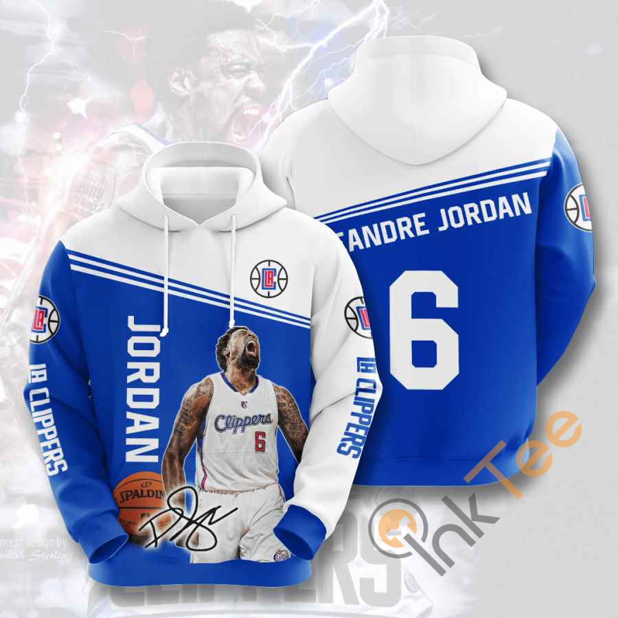 Sports Basketball Nba Los Angeles Clippers Deandre Jordan Usa Hoodie 3D