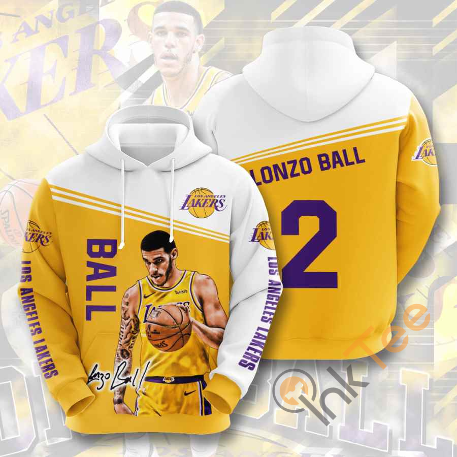 Sports Basketball Nba Los Angeles Lakers Lonzo Ball Usa Hoodie 3D