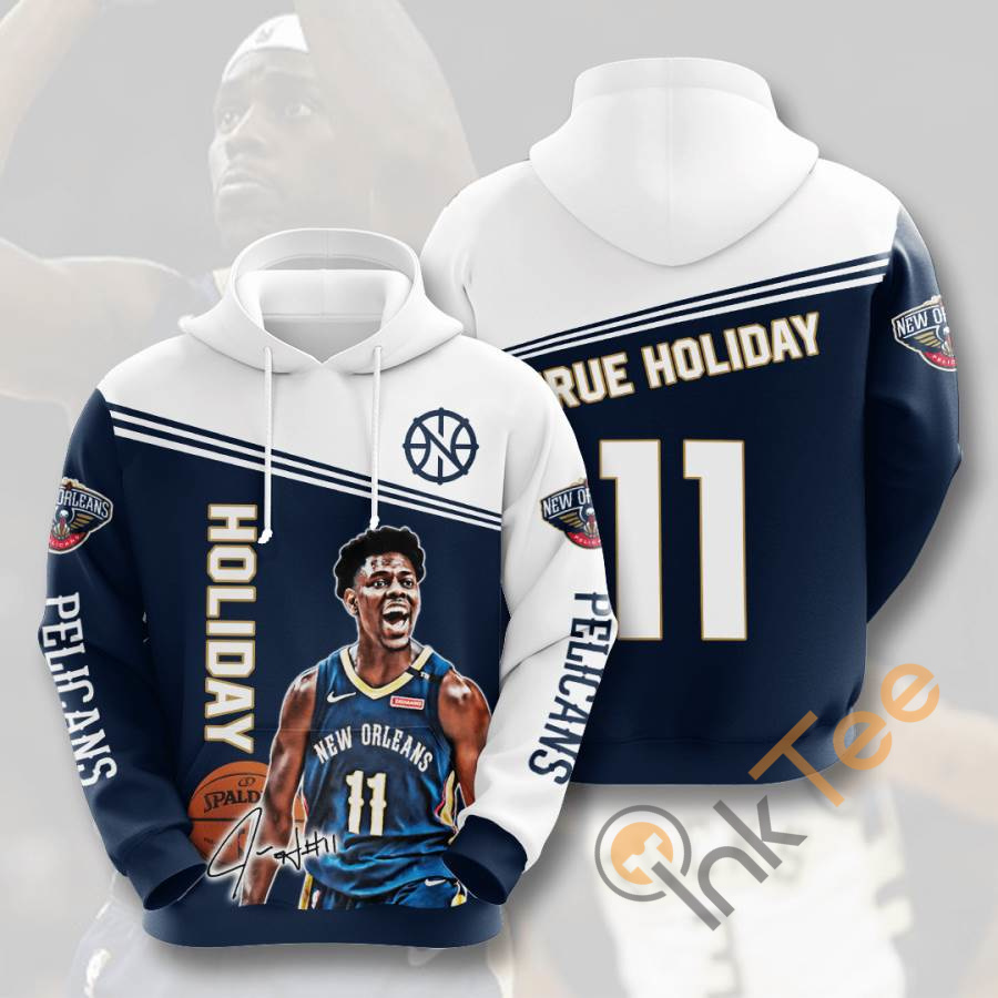 Sports Basketball Nba New Orleans Pelicans Jrue Holiday Usa Hoodie 3D
