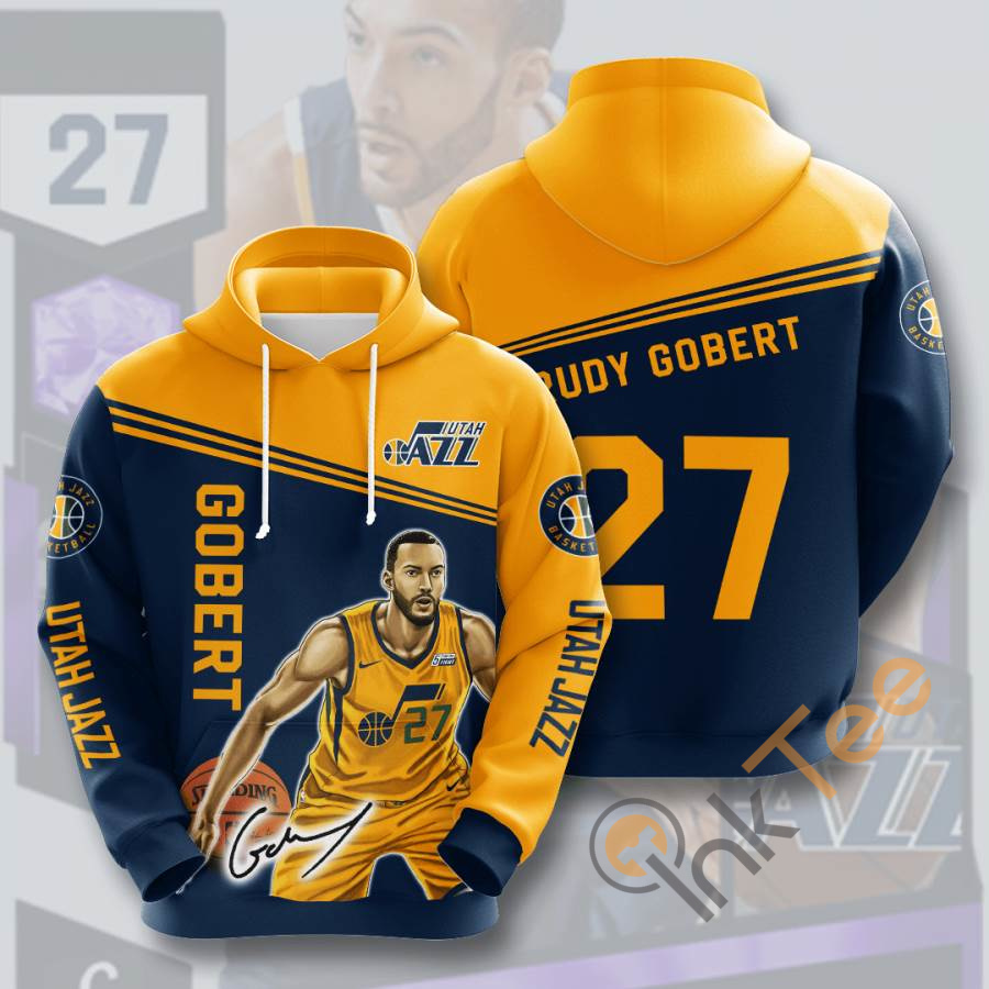 Sports Basketball Nba Utah Jazz Rudy Gobert Usa Hoodie 3D