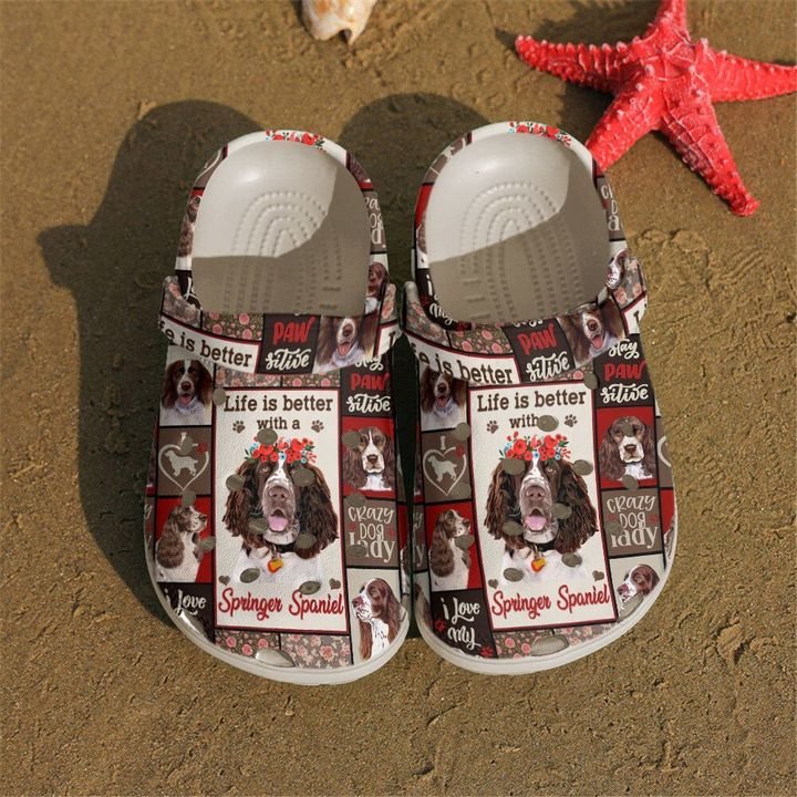 Springer Spaniel Life Is Better Crocs Clog Shoes