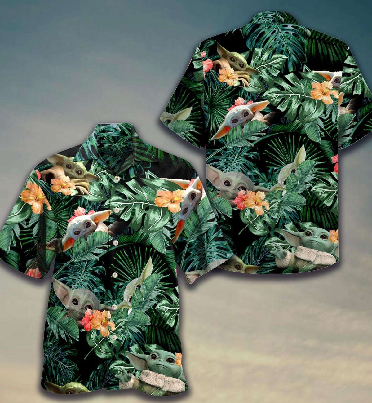 Star Wars Baby Yoda Floral Pattern Summer Vacation Gift For Mom Dad Birthday Hawaiian shirts