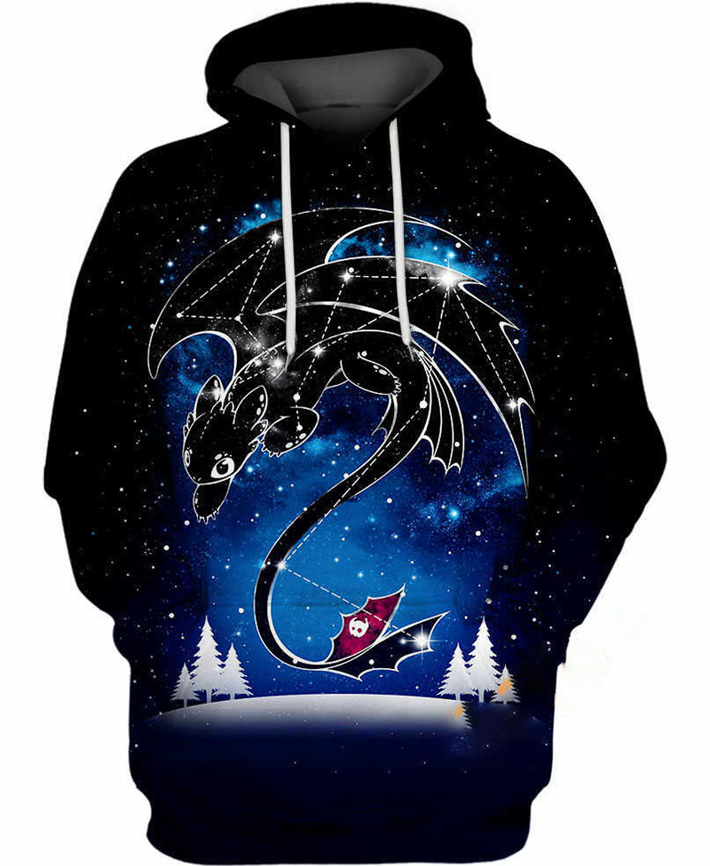 Starry Dragon Sky Hoodie 3D
