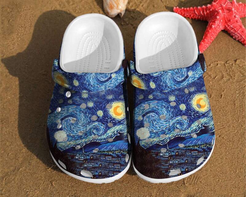 Starry Night Vincent Van Gogh Paintings Design Unisex Birthday Gifts Crocs Clog Shoes