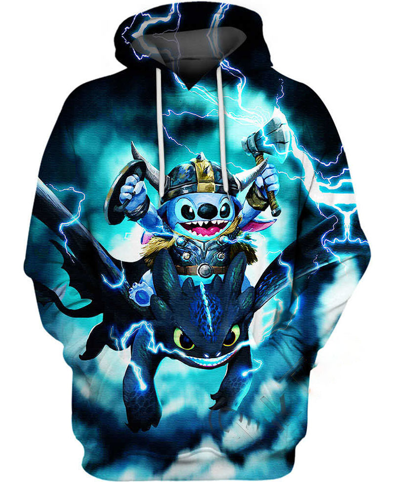 Stitch And Toothless Hoodie 3D