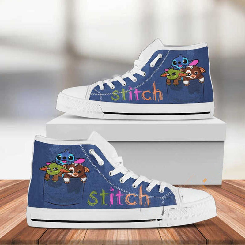 Stitch Disney Custom Pattern Movie High Top Shoes