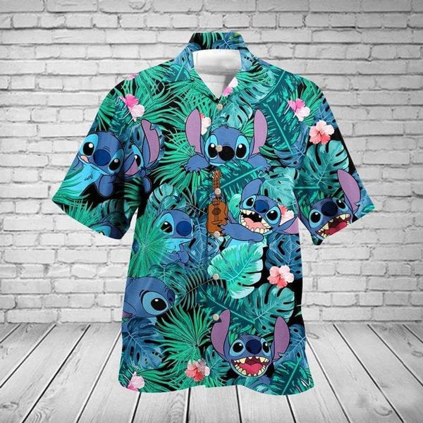 Stitch Tropical Pattern Summer Vacation Hawaiian shirts