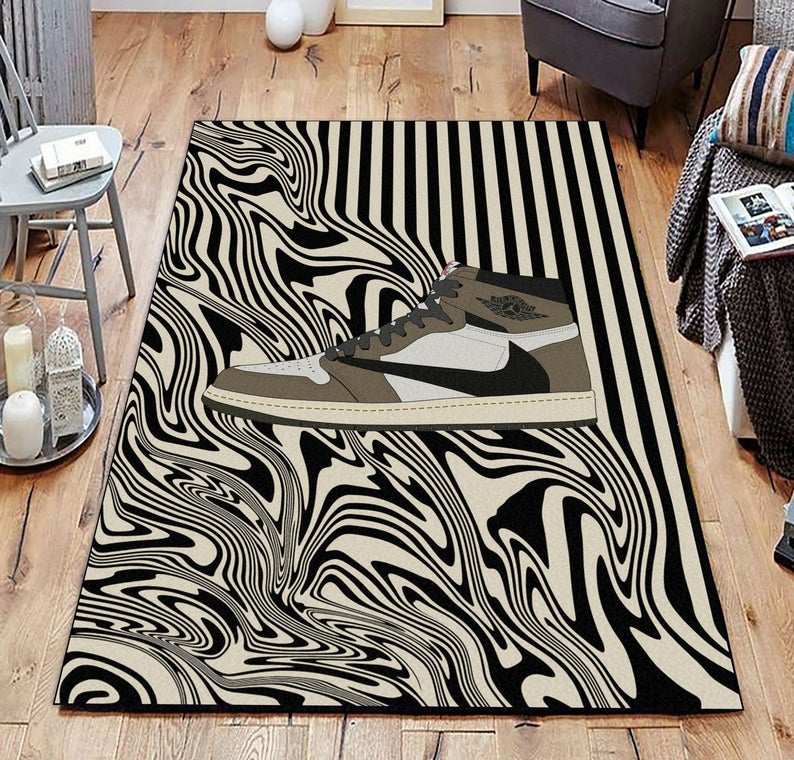 Style Pop Art Sneaker Shoes Area Rug