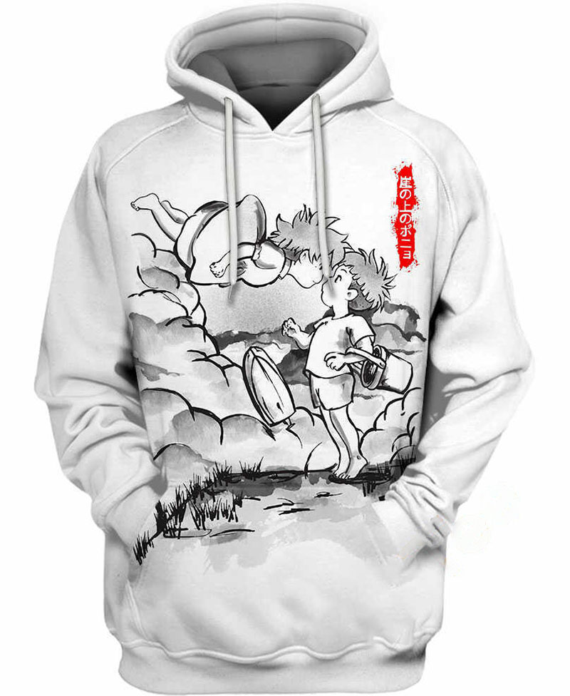 Sumi-e Ponyo Hoodie 3D