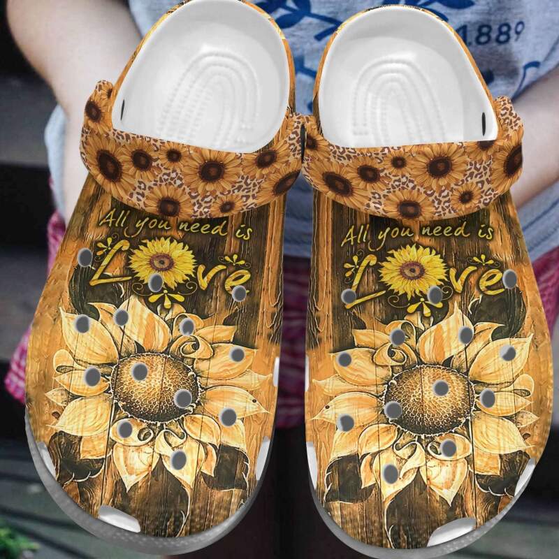 Sunflower Love Is All You Need Crocs Clog Shoes