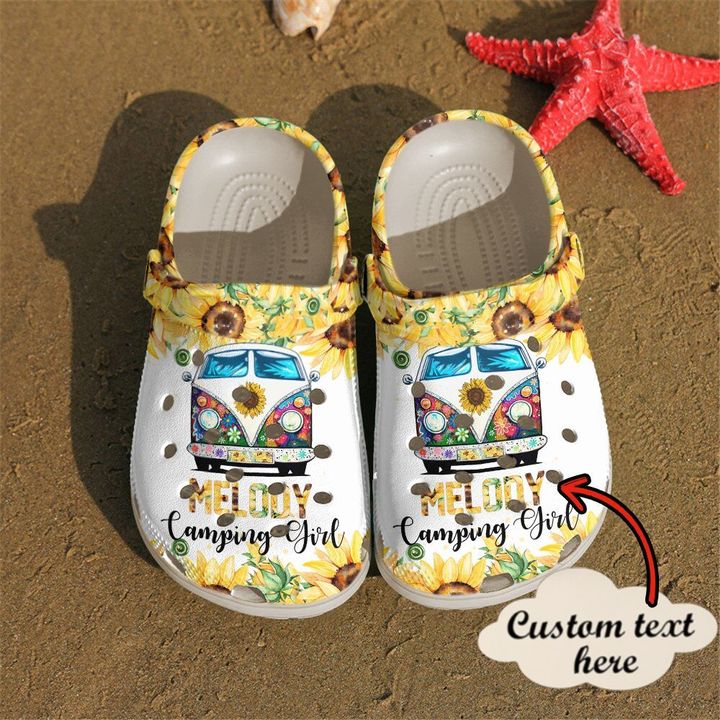 Sunflower Personalized Hippie Girl Crocs Clog Shoes