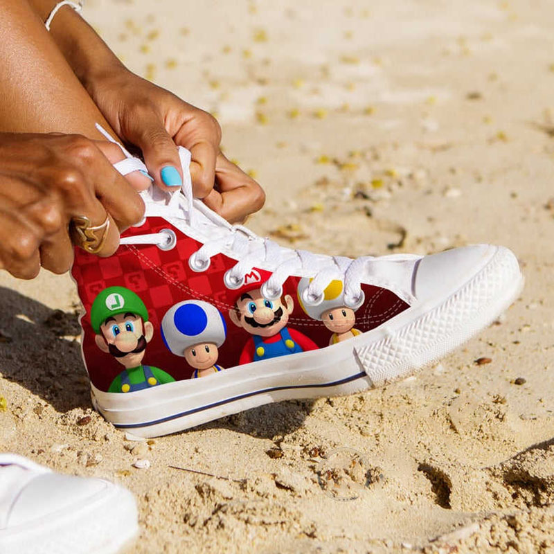 Super Mario Custom Nintendo Cartoon High Top Shoes