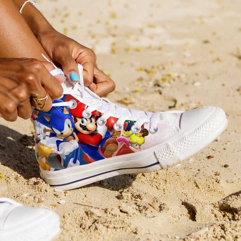 Super Mario Sonic Custom Nintendo Cartoon High Top Shoes