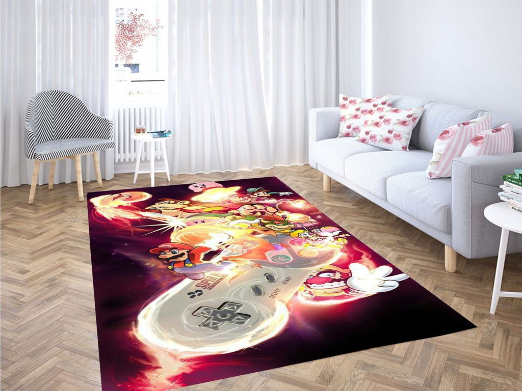 Super Nintendo Wallpaper Living Room Modern Carpet Rug