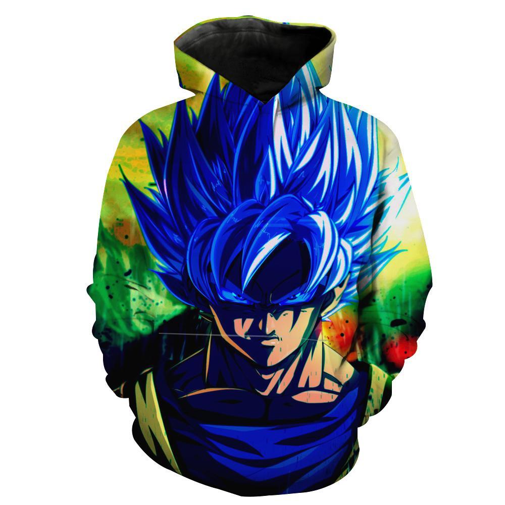 Super Saiyan Blue Goku Goku Face Dragon Ball Super Hoodie 3D