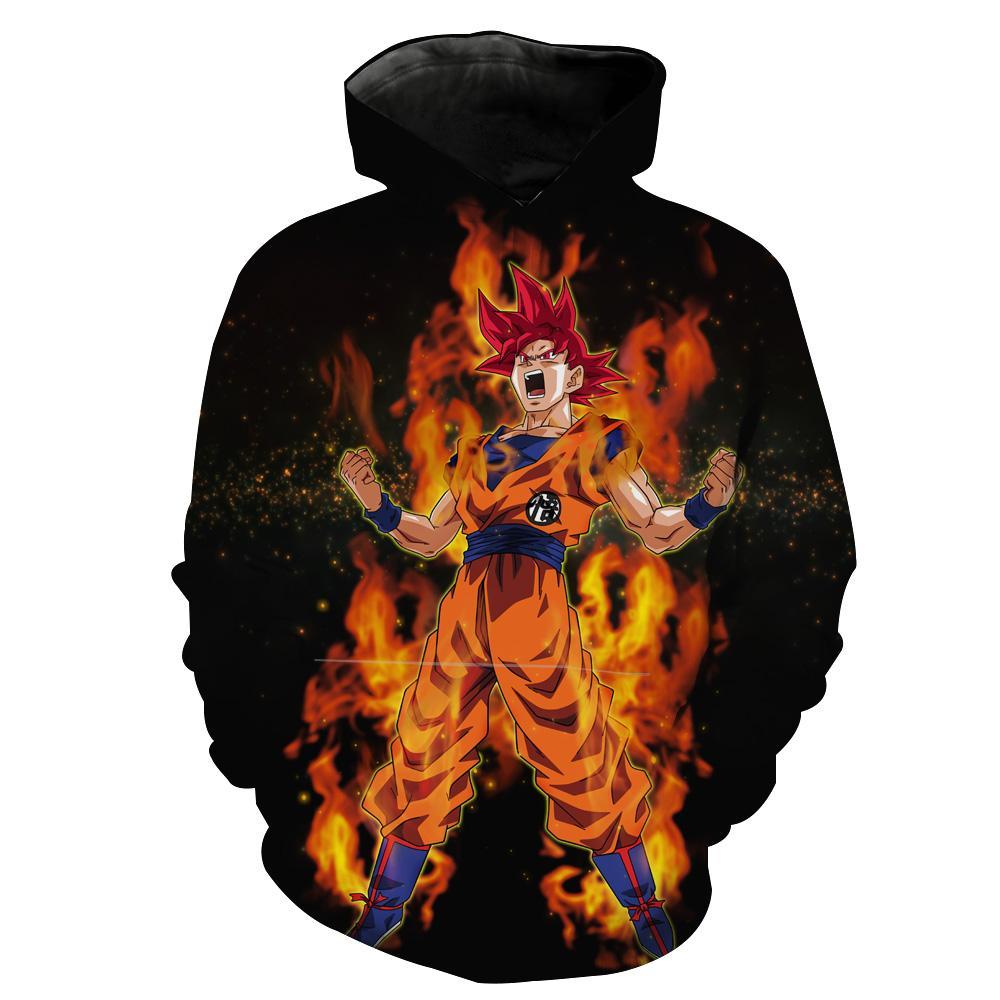 Super Saiyan God Goku Dragon Ball Super Hoodie 3D