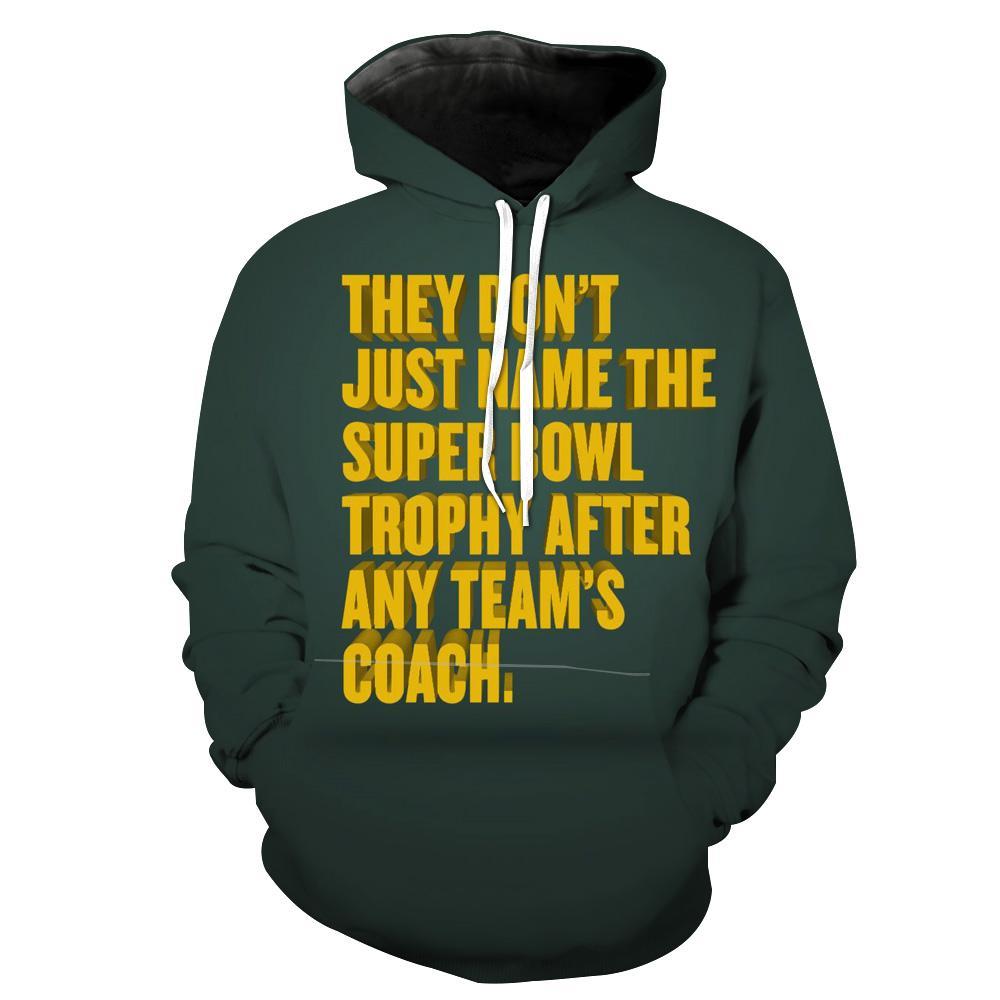 Superbowl Packers Trophy Funny Footballs Hoodie 3D